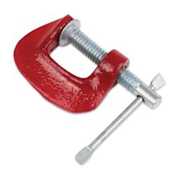 Excel Blades Miniature Iron C-Clamp - 1" - closed, angled