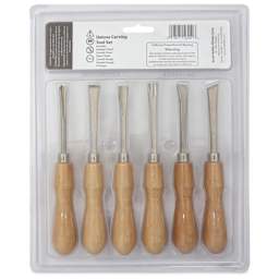 Excel Blades Deluxe Woodcarving Chisel Set - back of packaging