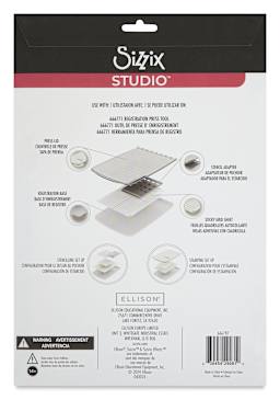 Sizzix Studio Sticky Grid Sheets, back of packaging