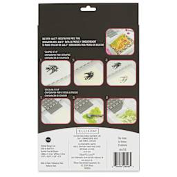 Sizzix Studio Stamp and Stencil Set - Visiter, back of packaging