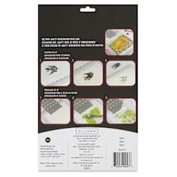 Sizzix Studio Stamp and Stencil Set - Retro, back of packaging