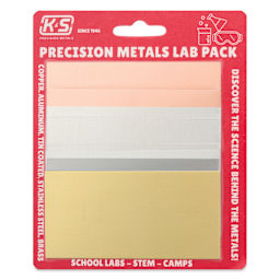 K&S Precision Metals Lab Pack - Pkg of 5, 2" x 4" Sheets front of packaging