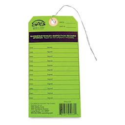 SAS Safety Emergency Eyewash Station - Eyewash Inspection Tag
