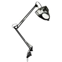 Studio Designs Magnifier Lamp - Black, Diopter 3, fully extended viewed from underneath