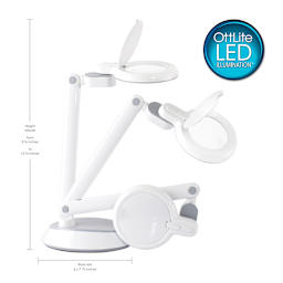 OttLite LED Magnifier Desk Lamp - Action shot showing range of motion
