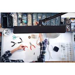 Daylight Lumi Task Lamp - Satin Black (usage example top-view)