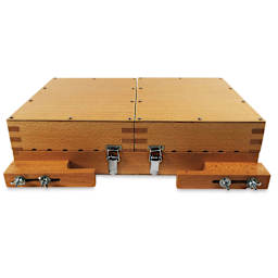 Guerrilla Painter Campaign Box - Rear view showing clamps for tripod attachment