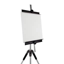 Guerrilla Painter No. 17 Flex Easel, on a tripod with a blank canvas, tripod not included