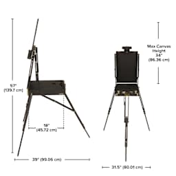 Blick Noir French Easel by Jullian, unfolded dimensions