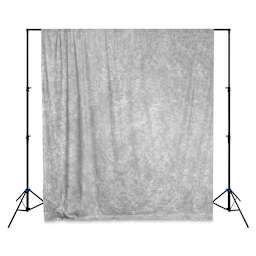 Savage Background Stands - Front view of 12 x 12 ft stand with gray cloth background (not included)
