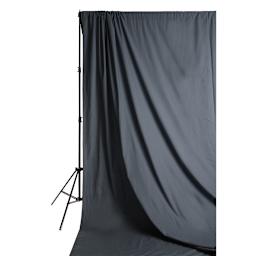 Savage Solid Muslin Backdrops - Gray Backdrop draped over stand (sold separately)