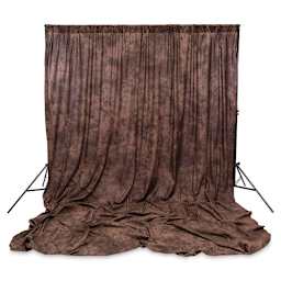 Savage Crushed Muslin Backdrop - Front view of 24 ft long Autumn Brown Backdrop