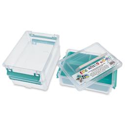John Bead Stack and Snap Craft Storage Containers - 3 Layers with Insert, 2-1/2"H x 6"W x 8"L (Not stacked)
