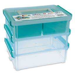 John Bead Stack and Snap Craft Storage Containers - 3 Layers with Insert, 2-1/2"H x 6"W x 8"L (Stacked)