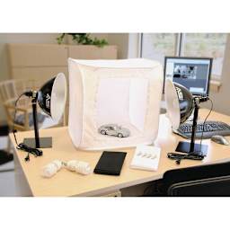 Smith-Victor ImageMaker Light Tent Kit (Kit set up on desk and being used to photograph model car)