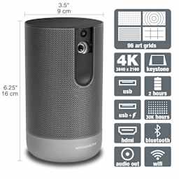 Artograph Inspire 1500 Smart Digital Art Projector - dimensions and features diagram