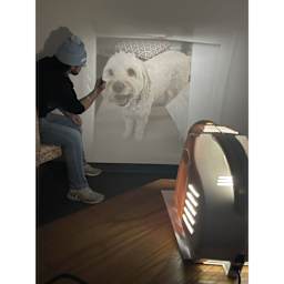 Gagne The Projector by Porta-Trace - 10x (Image of a dog blown up from projector)