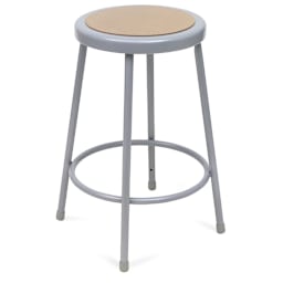National Public Seating Corp. Fixed Height Stool - 18", without Backrest, Gray