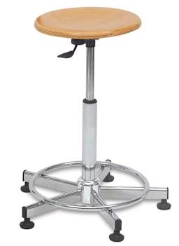 Bieffe Drafting Stool-Birch/Chrome  Assembled Stool