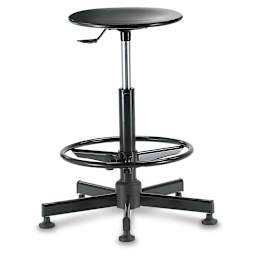 Bieffe Drafting Stool, Black Matte/Black, Assembled