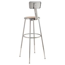 National Public Seating Corp Adjustable Stool with Backrest - Gray, 31" to 39", back