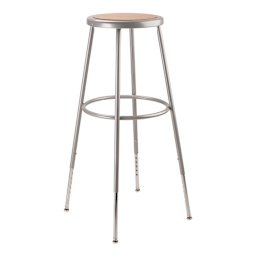 National Public Seating Corp. Adjustable Stool - 31" to 39", Gray, Without Backrest, front