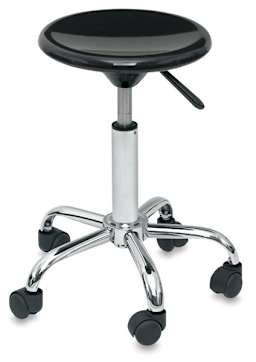 Richeson Colored Stools - Black stool shown with five wheeled base and height lever