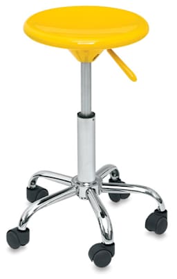 Richeson Colored Stools - Yellow stool shown with five wheeled base and height lever