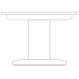 Hann Armor Edge Tables - Sketch of side view showing straight legs