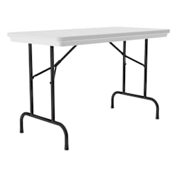 Correll Plastic Resin Folding Table - 24" x 48", Granite, Fixed Height