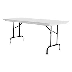 Correll Plastic Resin Folding Table - 30" x 60", Granite, Fixed Height - angled