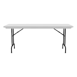 Correll Plastic Resin Folding Table - 30" x 60", Granite, Fixed Height - side view