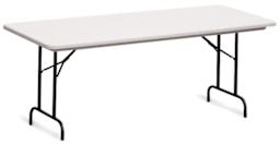 Correll Plastic Resin Folding Tables - Angled view of Graphite top table
