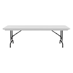 Correll Plastic Resin Folding Table - 30" x 96", Granite, Adjustable Height - side view