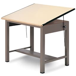 Mayline Ranger Extra Small Steel Four-Post Drawing Table - 48" x 37-1/2", Black