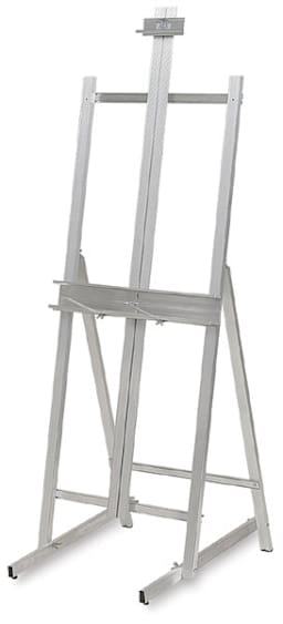 Testrite #700 Professional Studio Easel - Angled view of easel showing tray and mast