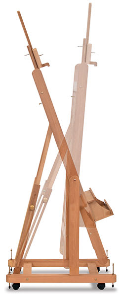 Mabef Convertible Easel - Side view showing upright motion range 