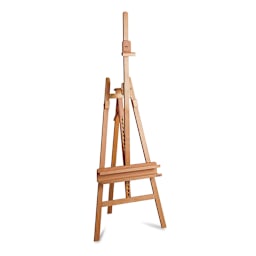 Mabef Lyre Easel M-11 - Angled view of set up easel with mast extended