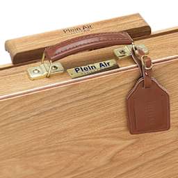 Jullian Plein Air Travel Box Table Easel close up of handle and tag