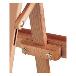 Mabef Lyre Display Easel PLUS - Rear view closeup of Top Canvas holder attached to mast
