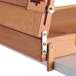 Mabef Sketchbox Table Easel - Closeup of brass hardware
