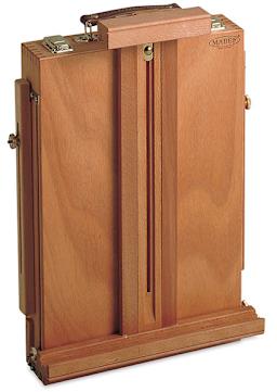 Mabef Sketchbox Table Easel - Folded upright ready for transport