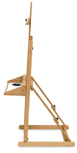 American Easel Maestro Easel - Side view showing tray and leg supports
