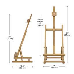 Blick Studio Tabletop Easel - Natural, dimension chart