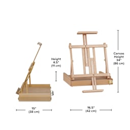 Blick Studio Sketchbox Table Easel, dimension chart