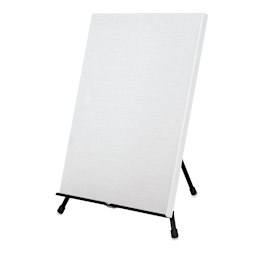 Blick Aluminum Tabletop Easel, view with a canvas on it