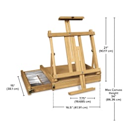 Blick Studio Sketchbox Tabletop Easel by Jullian, dimensions