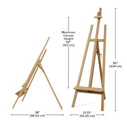 Blick by Jullian A-Frame Studio Easel, dimension chart