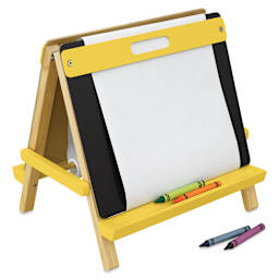 Blick Children's Tabletop Easel - Lemon Zest, with supplies