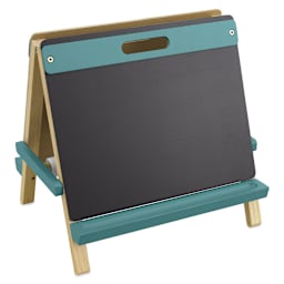 Blick Children's Tabletop Easel - Dusty Turquoise, chalkboard side